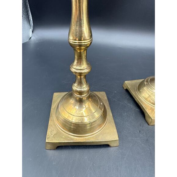Set of 2 Brass Candlestick Candle Holders EUC Beautiful! - Picture 3 of 10